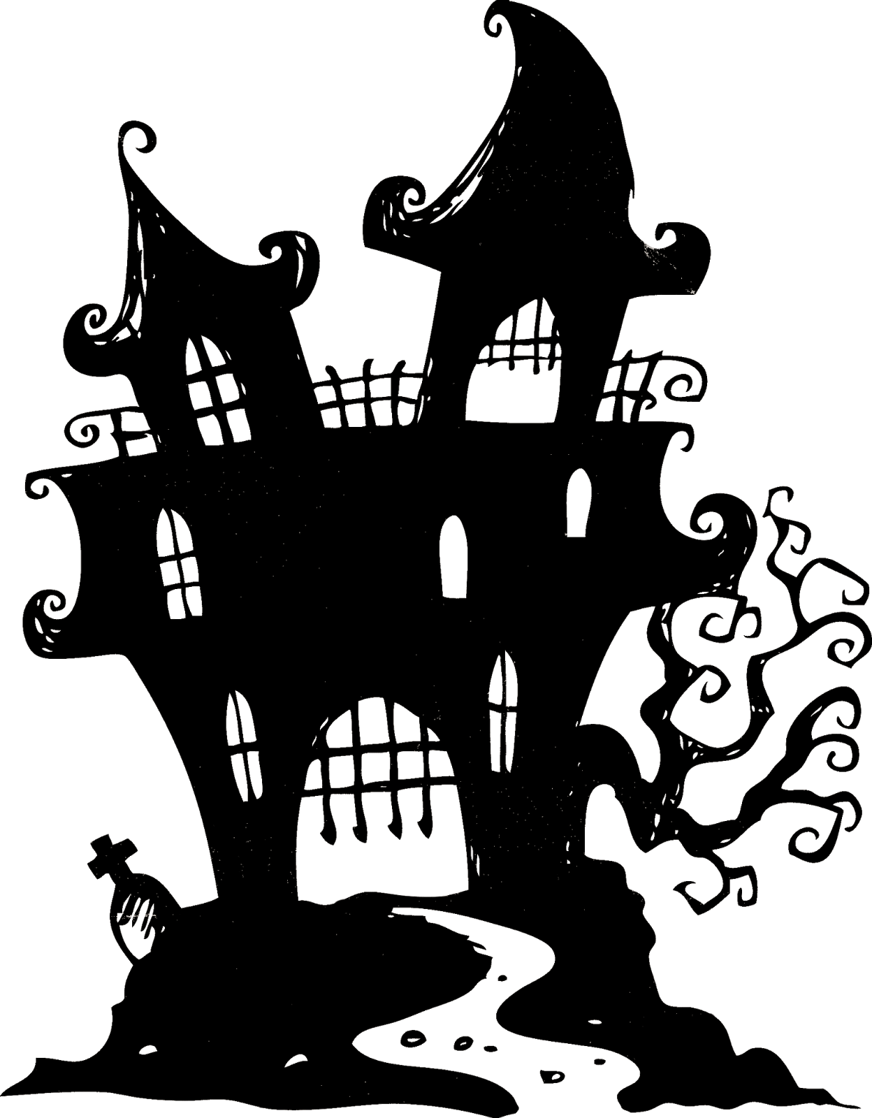 Haunted house sisters warehouse clipart vector 2