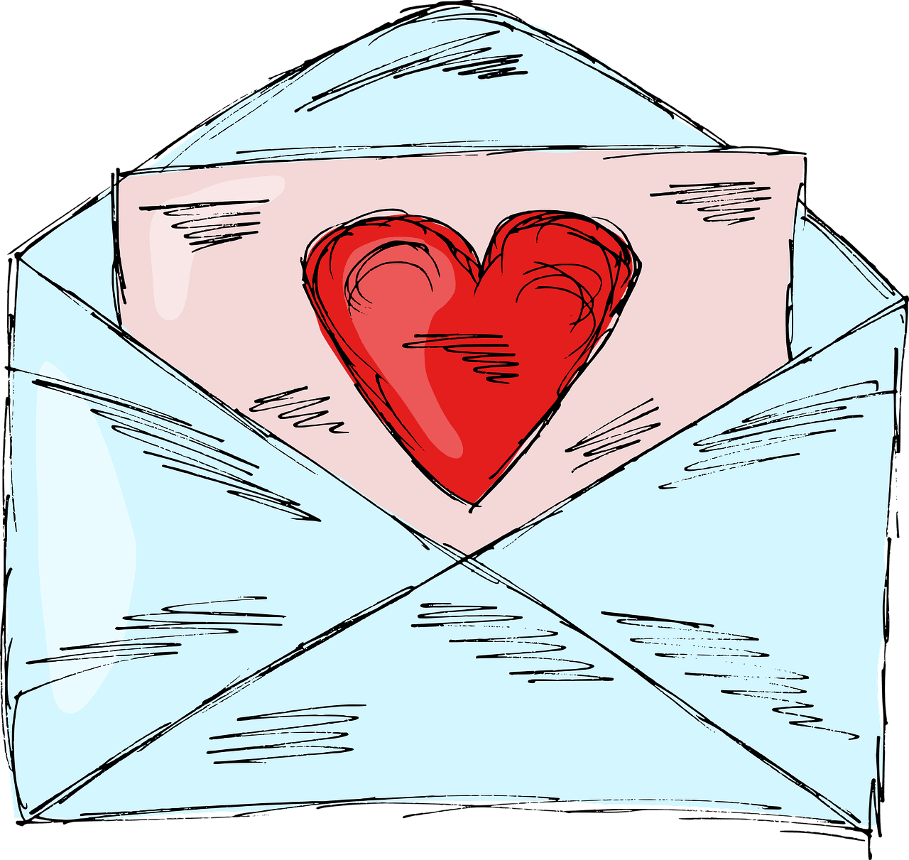 Envelope love letter mail vector graphic clipart