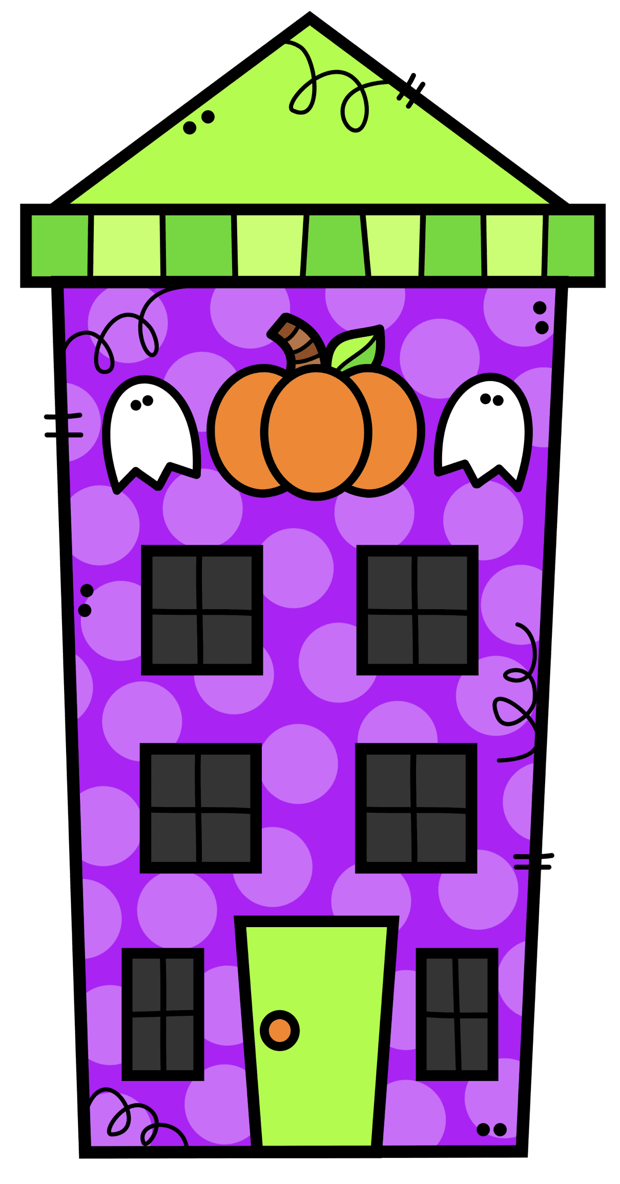 Haunted house pin page clipart photo