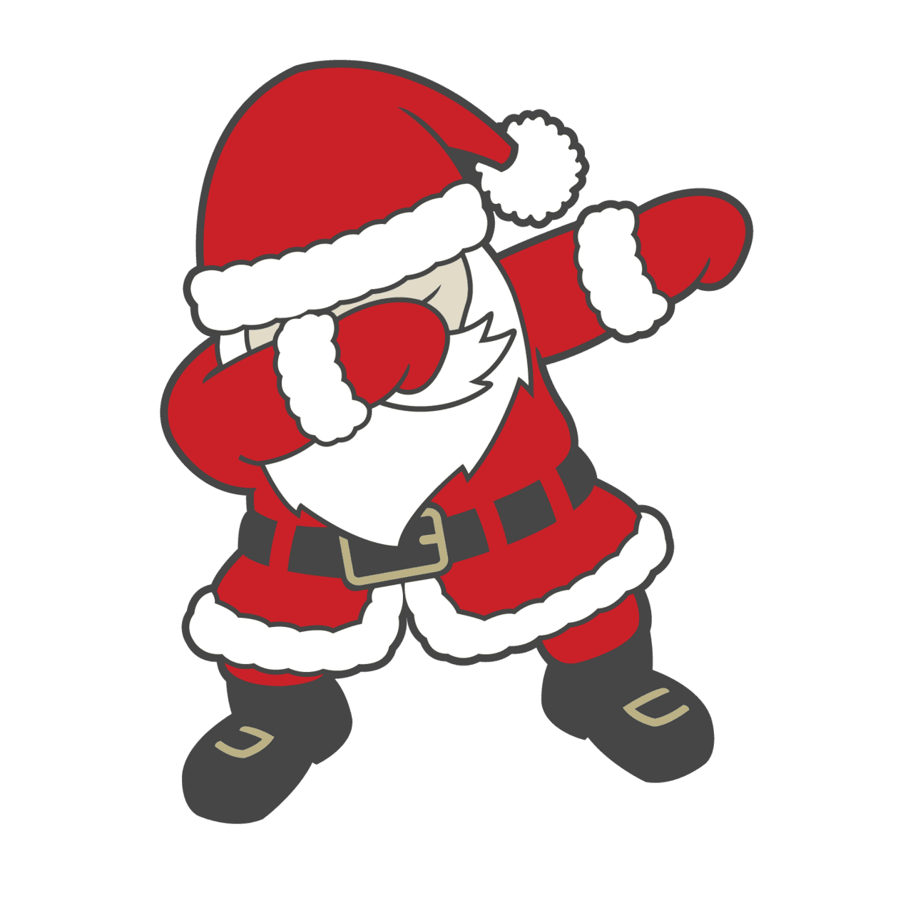 Santa claus dabbing ready to press heat transfers clipart logo