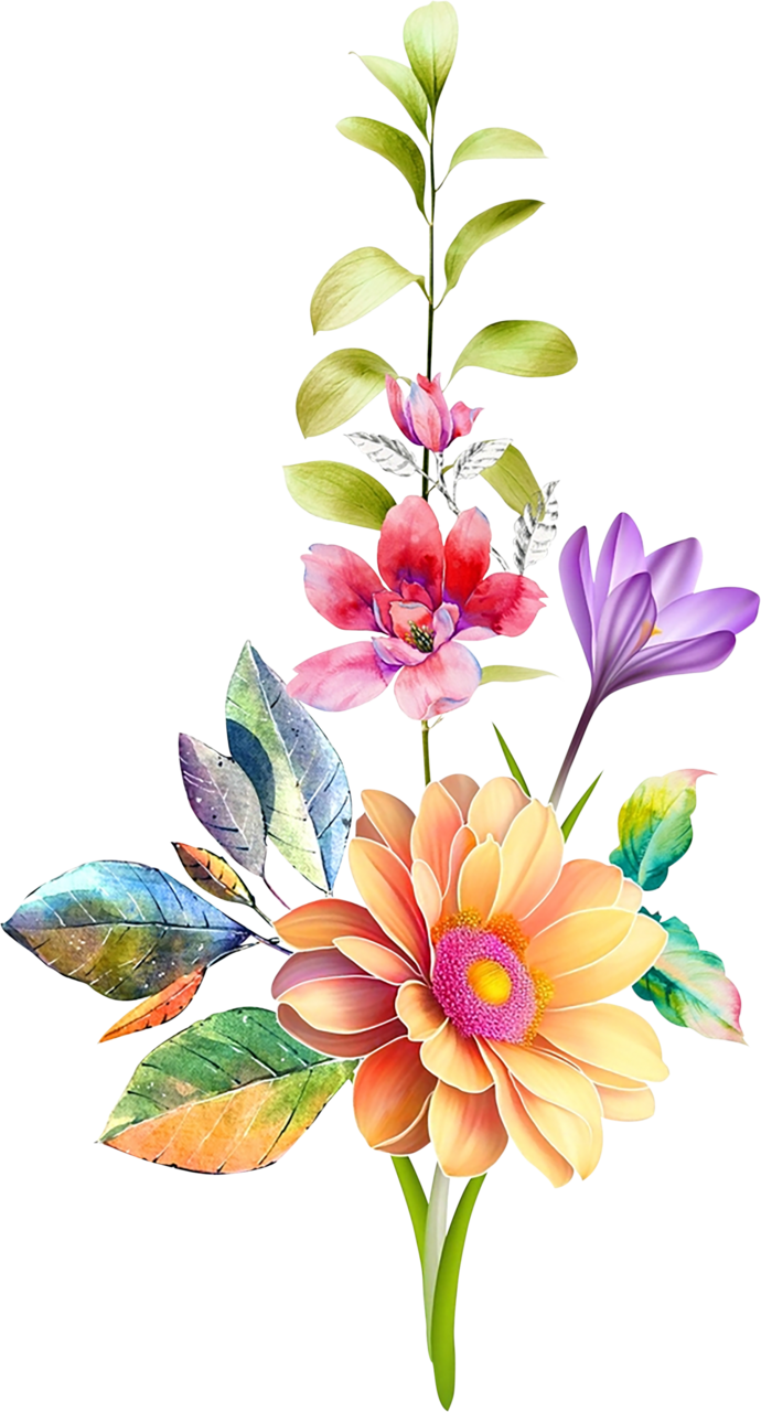 Flower bouquet pin page clipart transparent