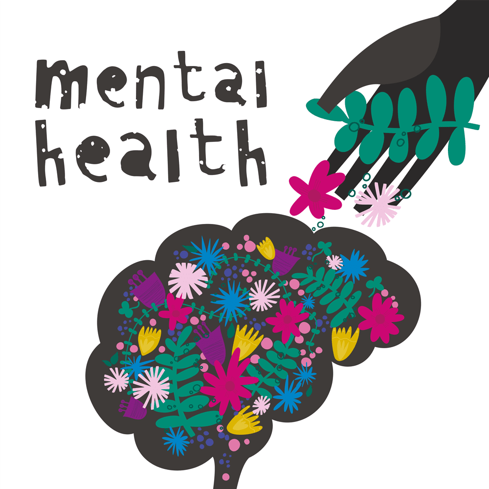 Mental health wellbeing south east employers clipart vector