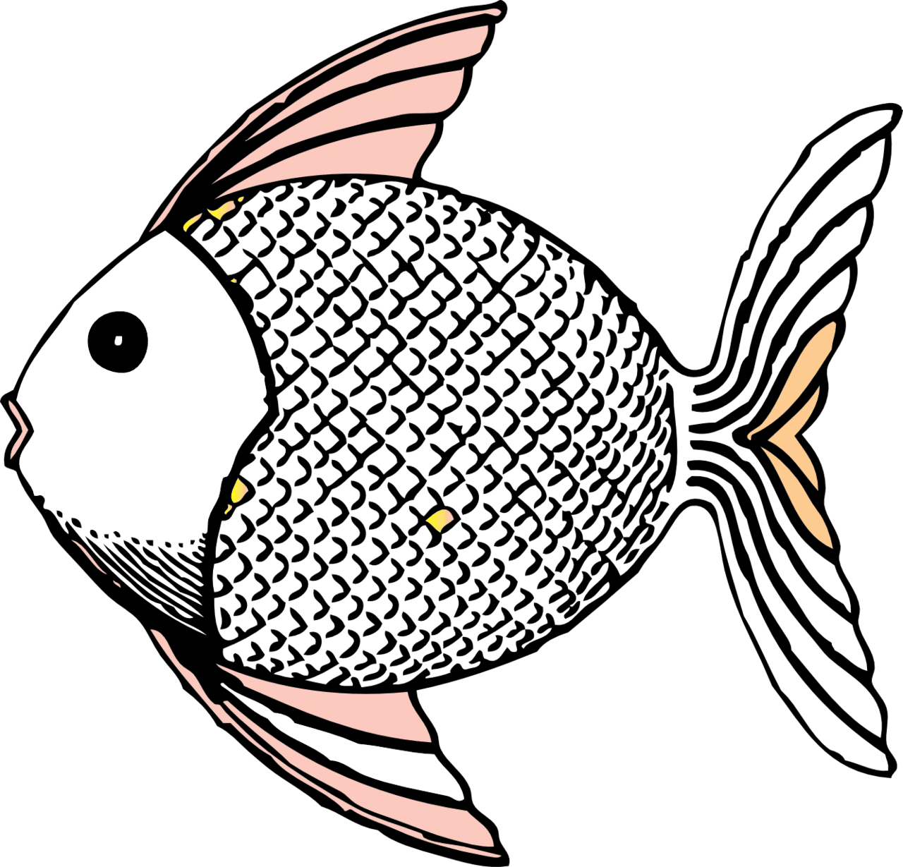 Fish black and white tropical clipart cliparting vector