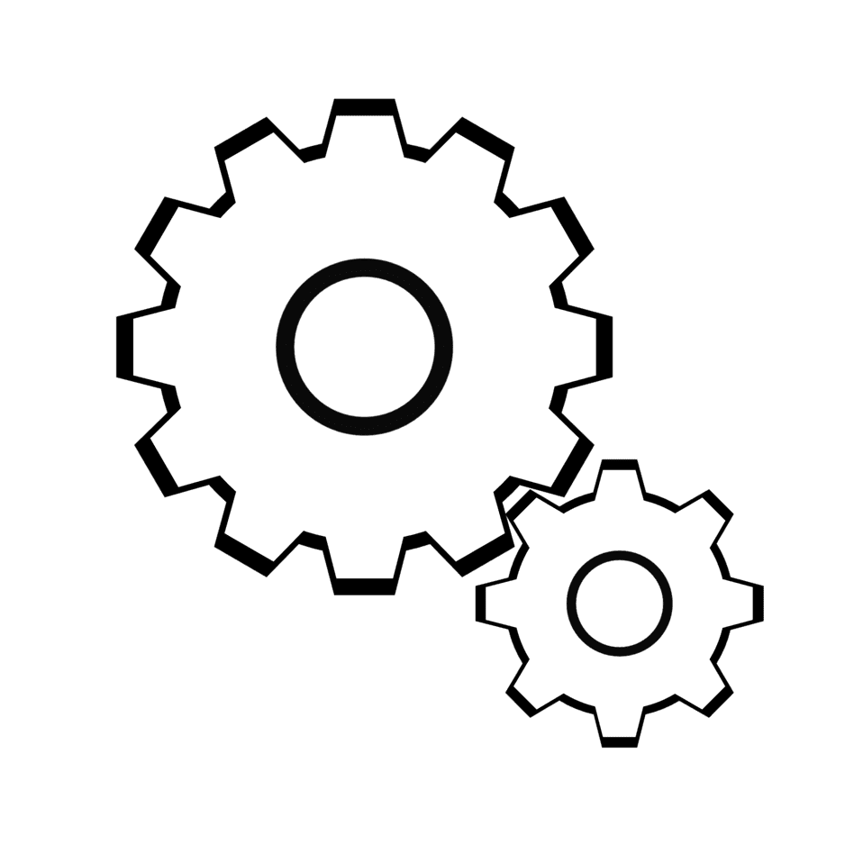 Animated gear setting vector white clipart