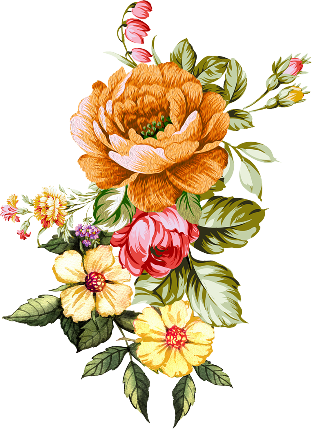 Flower bouquet pin page clipart vector 2