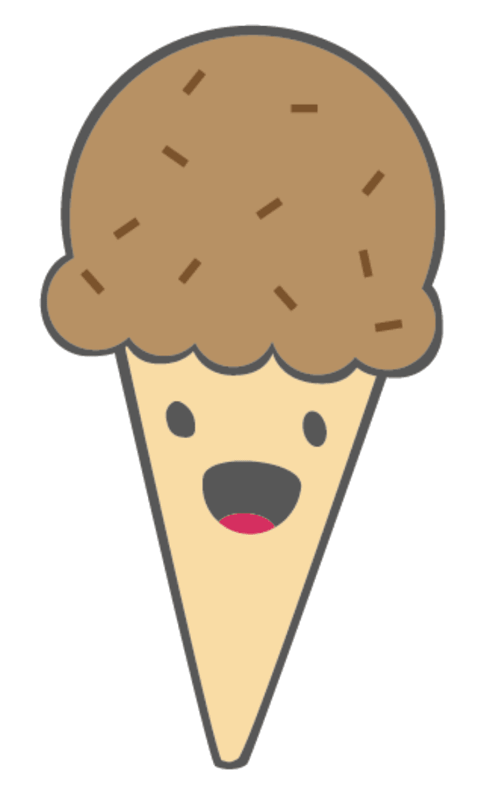 Ice cream cone kawaii clipart image