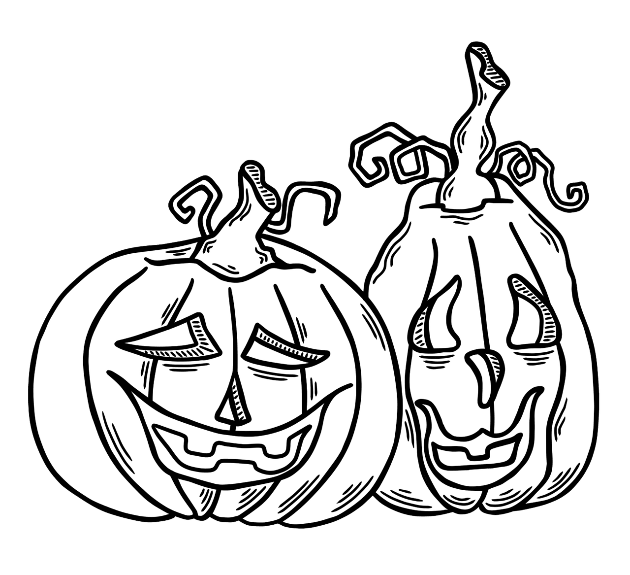 Pumpkin black and white jack lanterns halloween image clipart