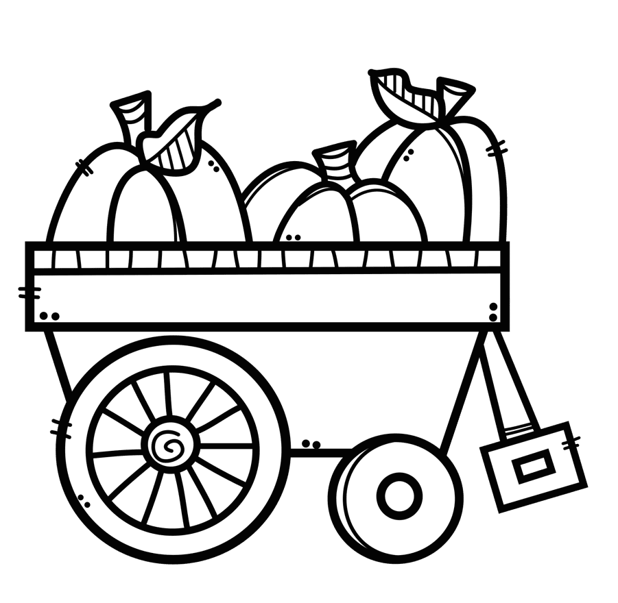 Pumpkin black and white pin page clipart transparent