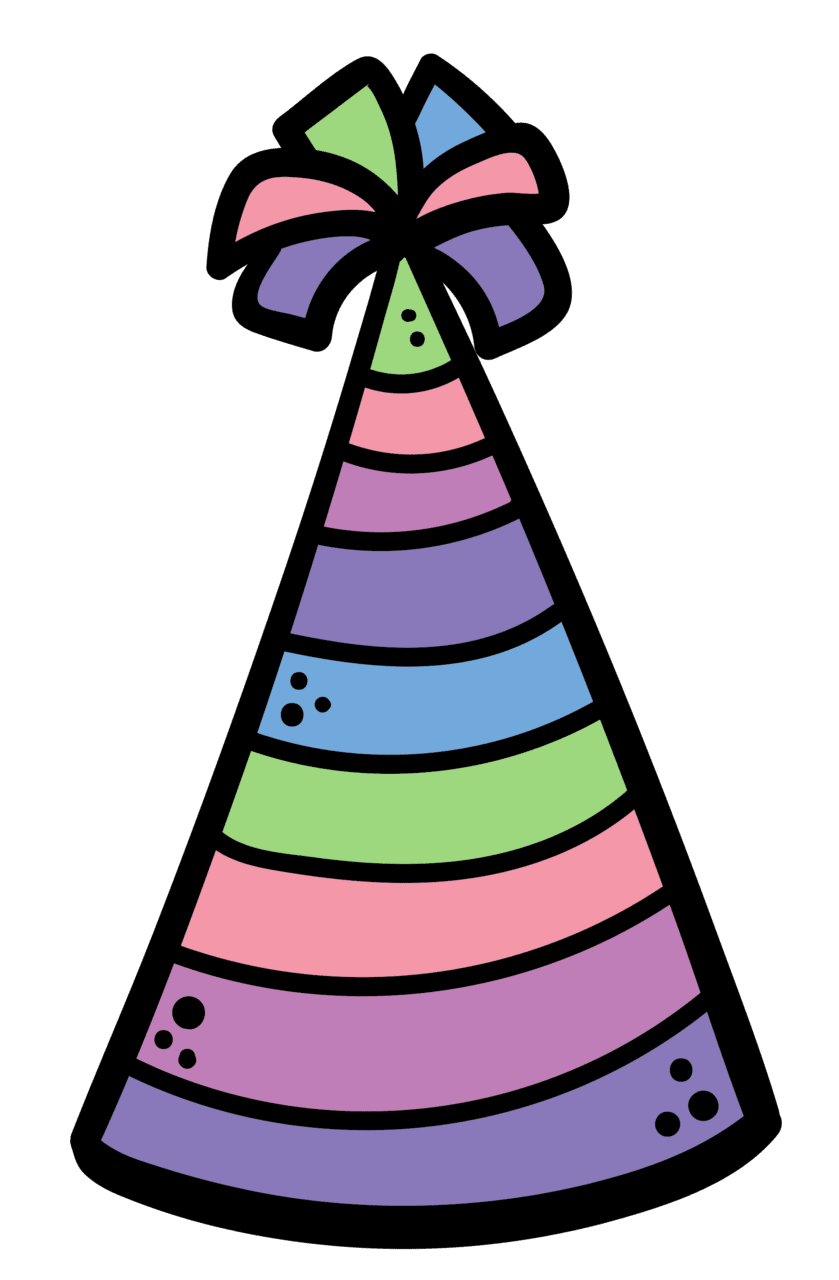 Party hat pin page clipart background