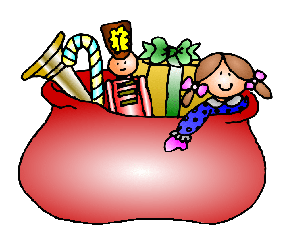 Toys santa sack clipart image