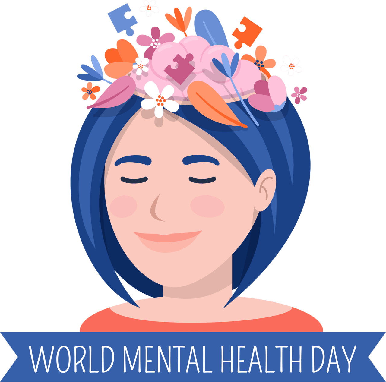 World mental health day vector clipart image