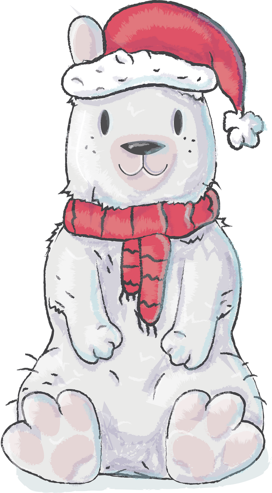 Christmas polar bear vector clipart images