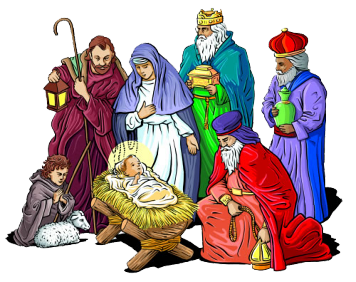 Holy family nativity of jesus christmas scene clipart mary vector