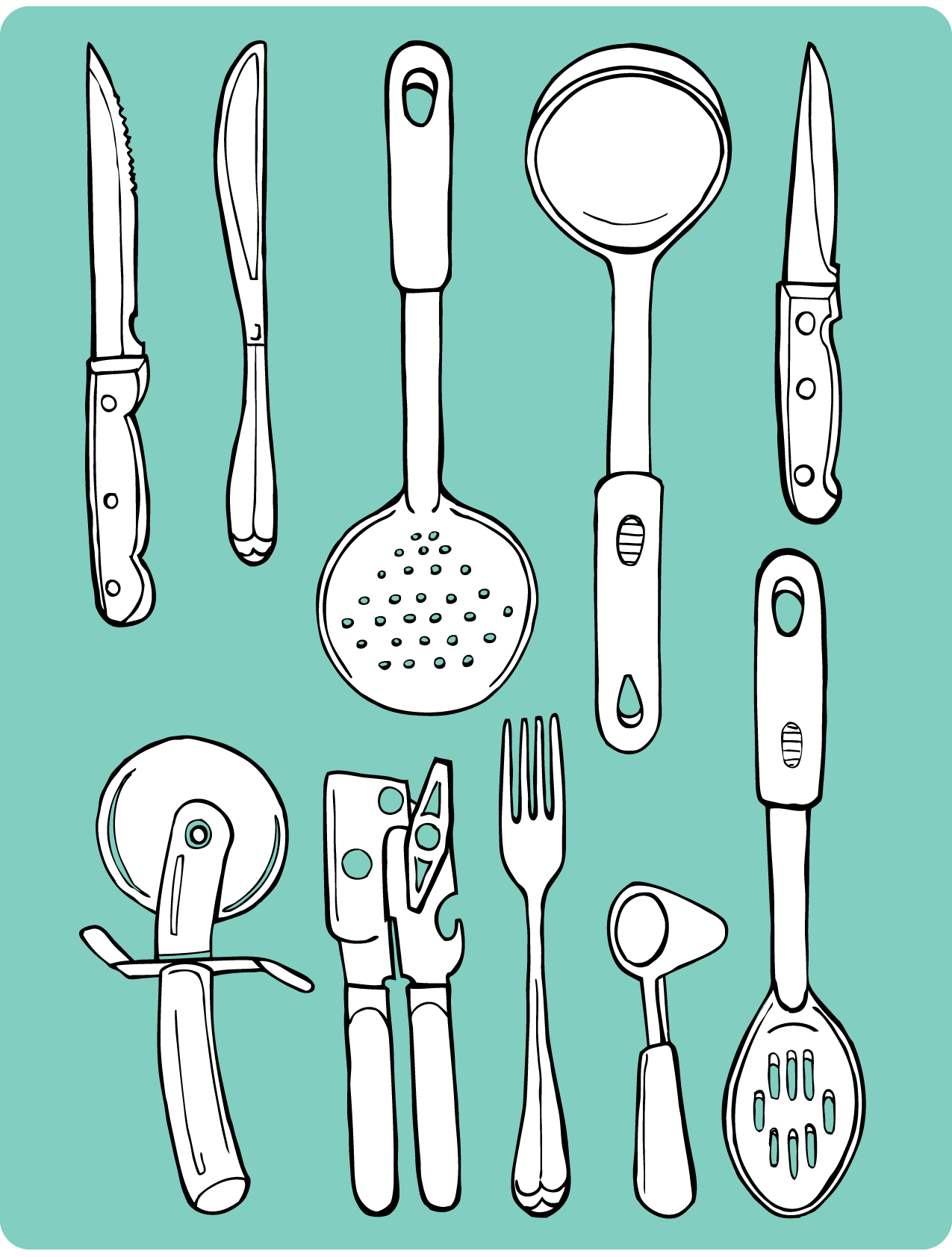 Knife kitchen tools clipart free