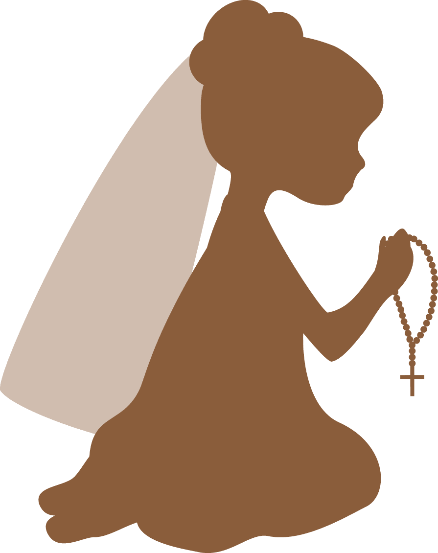 Praying hands silhouettes first munion clipart vector