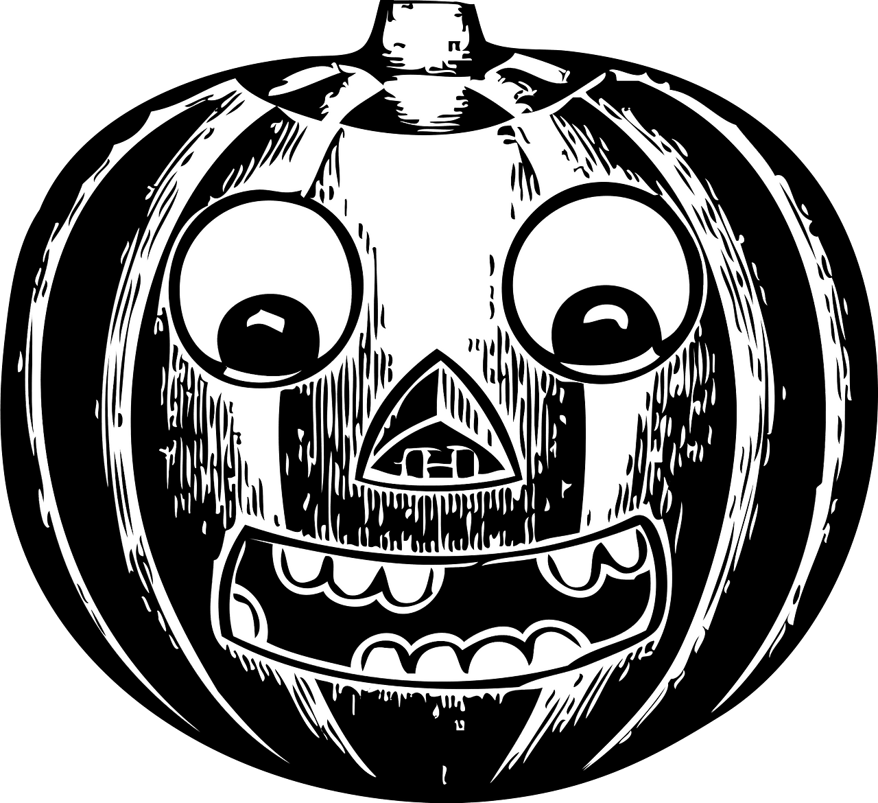 Pumpkin black and white jack lantern vector clipart images 2