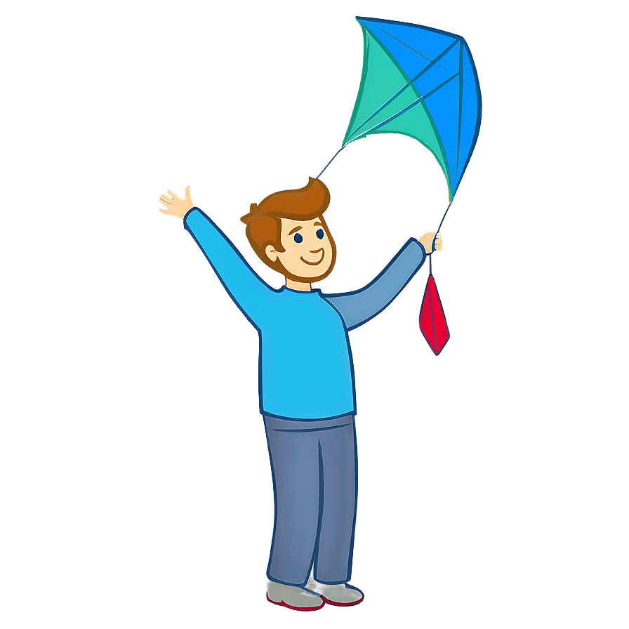 Person with kite clipart picture