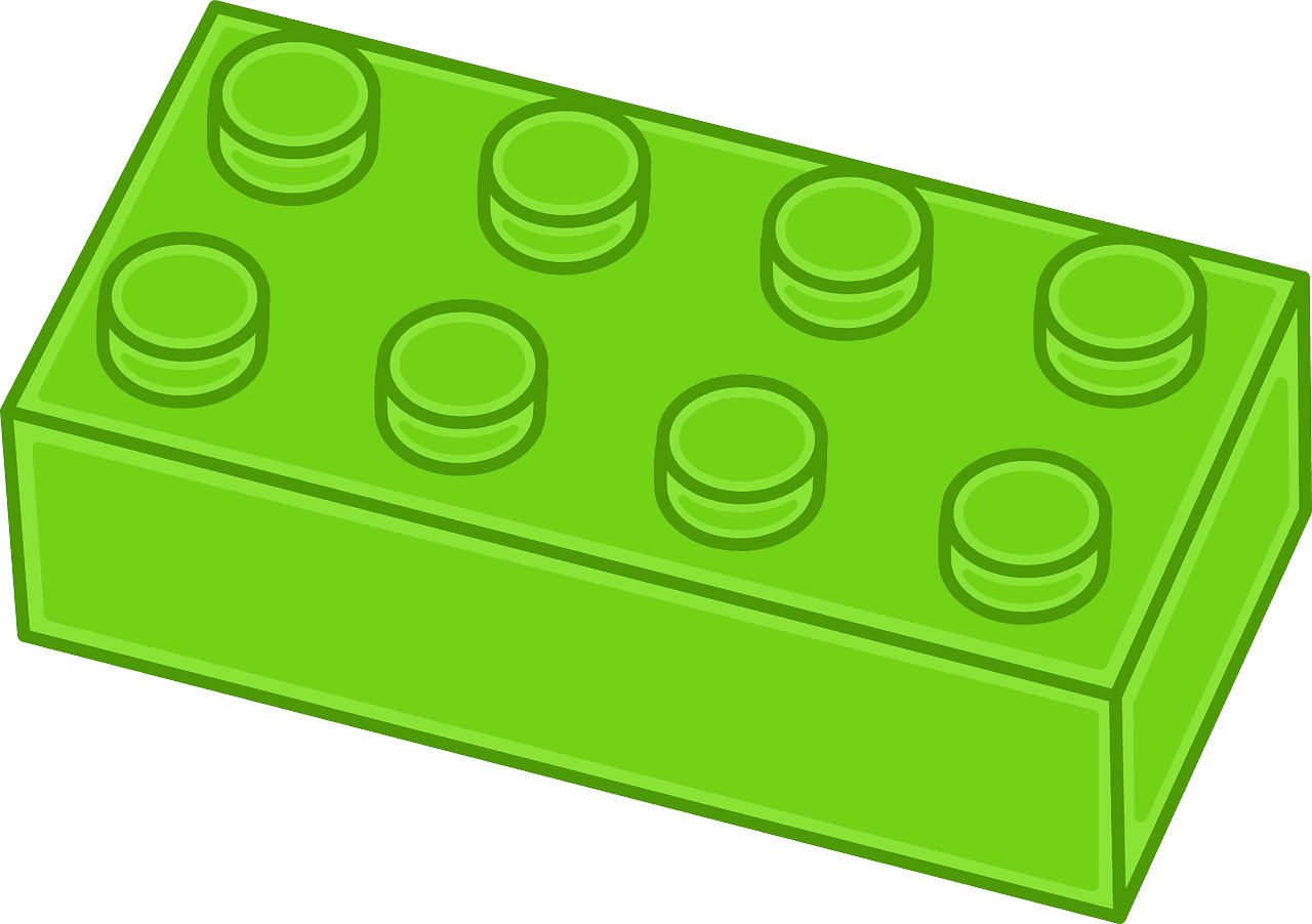 How to set use green lego brick clipart image with no background