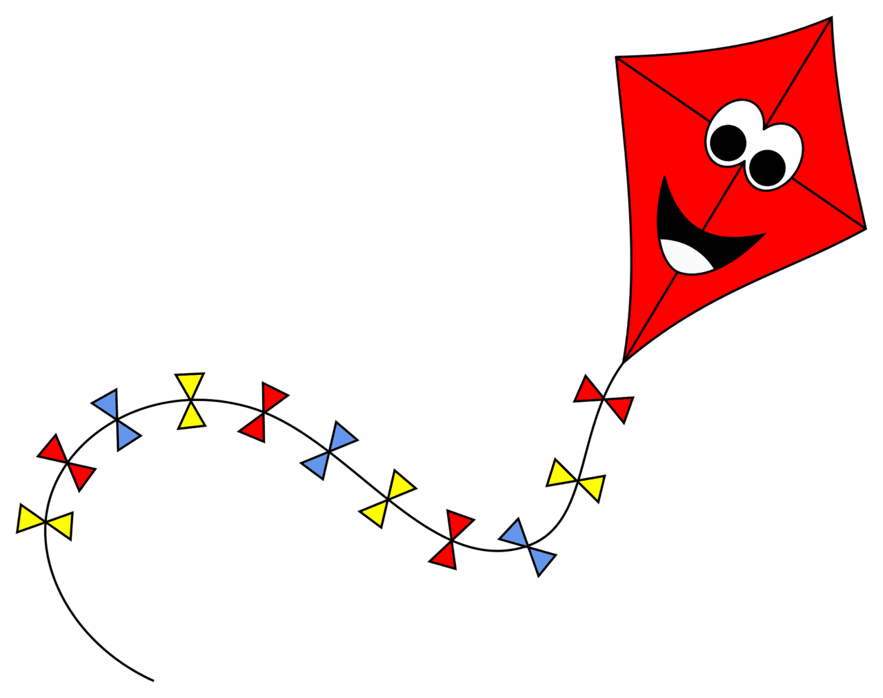 Colorful anthropomorphic kite vector clipart images