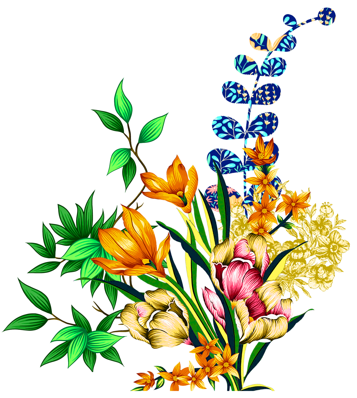 Flower bouquet pin page clipart picture 2