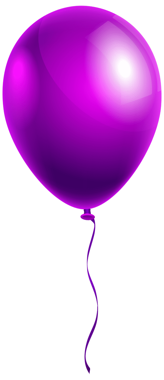 Party single purple balloon clipart image