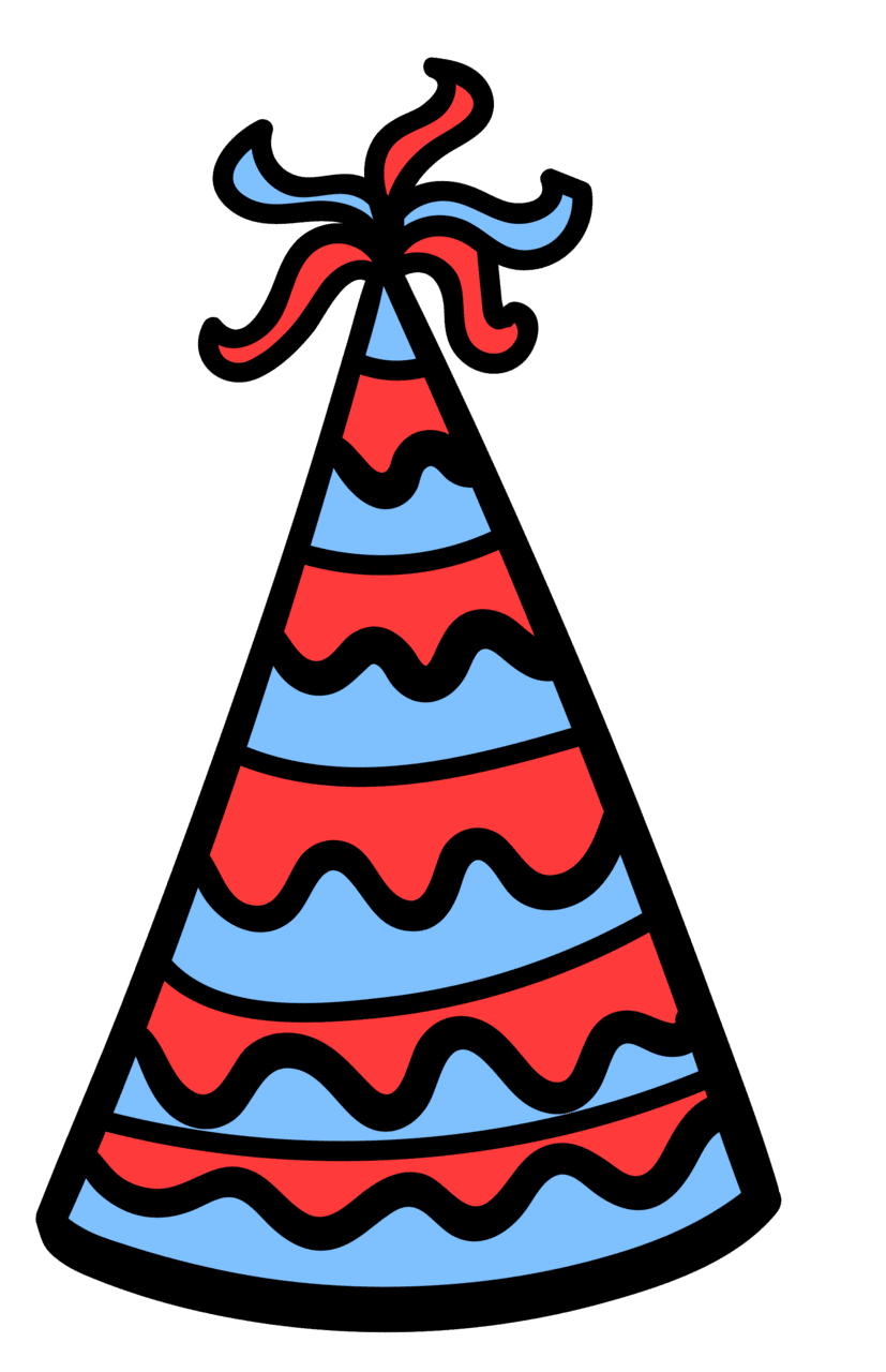 Party hat pin page clipart picture