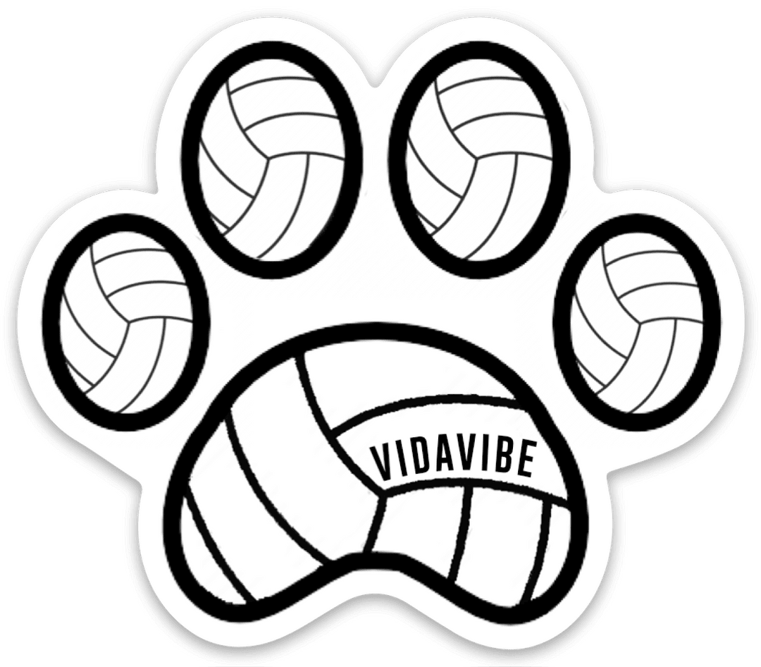 Volleyball paw print sticker clipart background