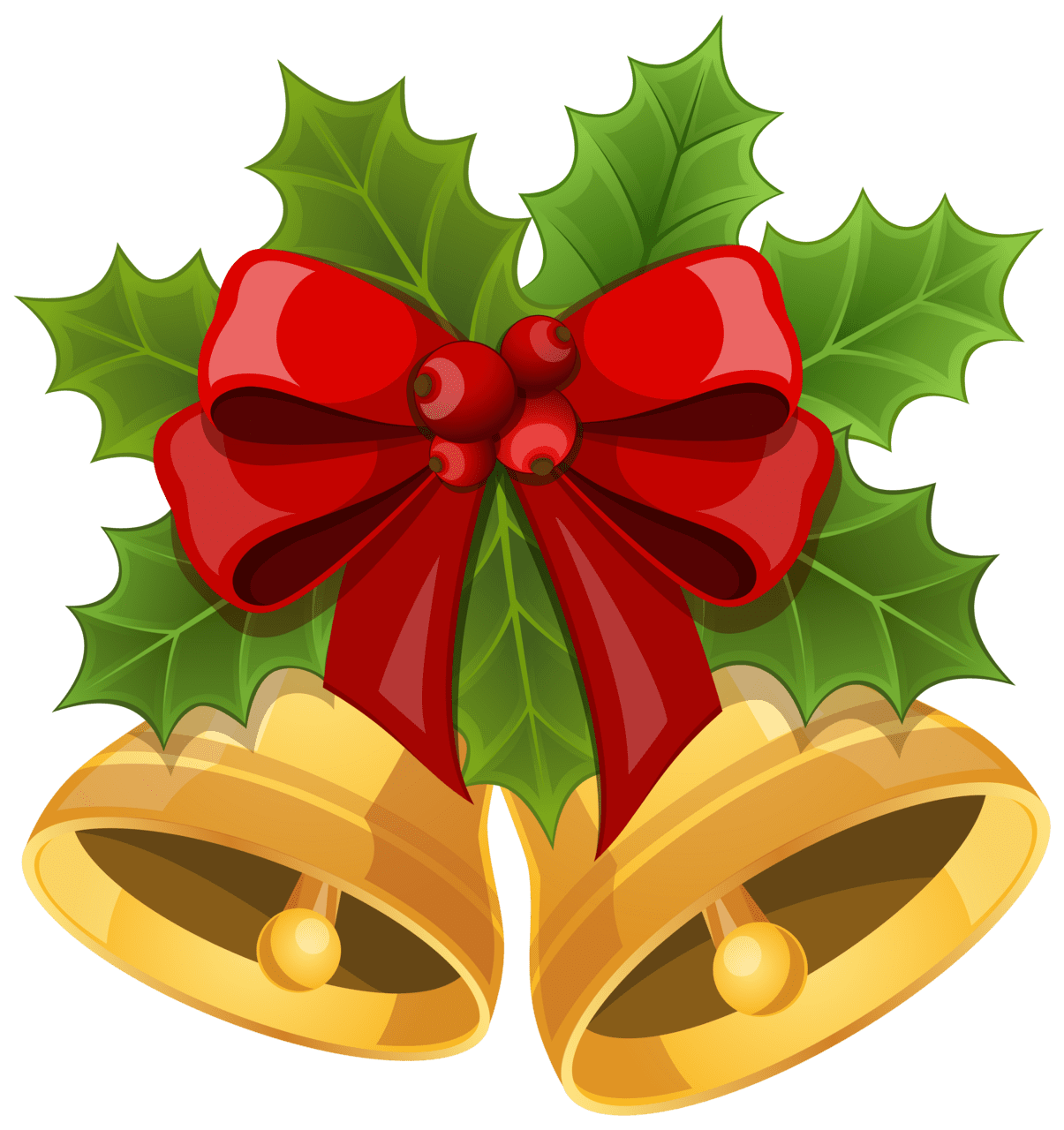 Mistletoe christmas bells with bow clip image clipart