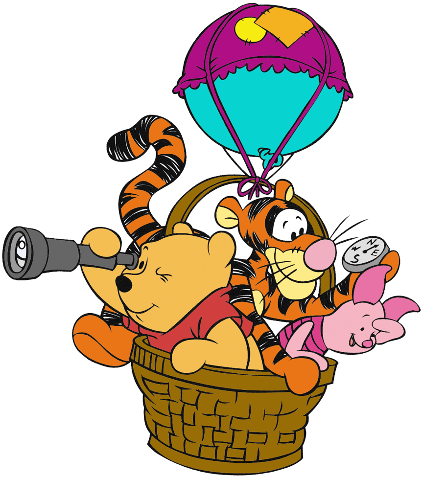 Hot air balloon pin page clipart image