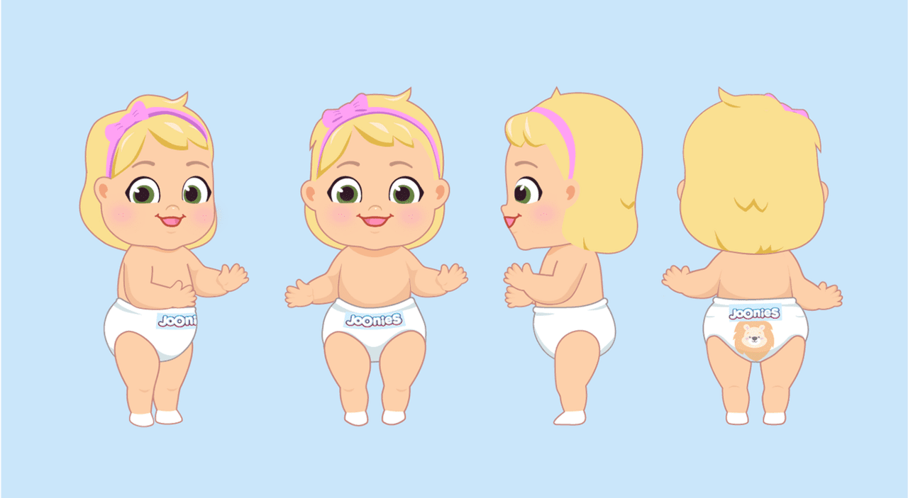 Joonies diaper commercial animation clipart transparent