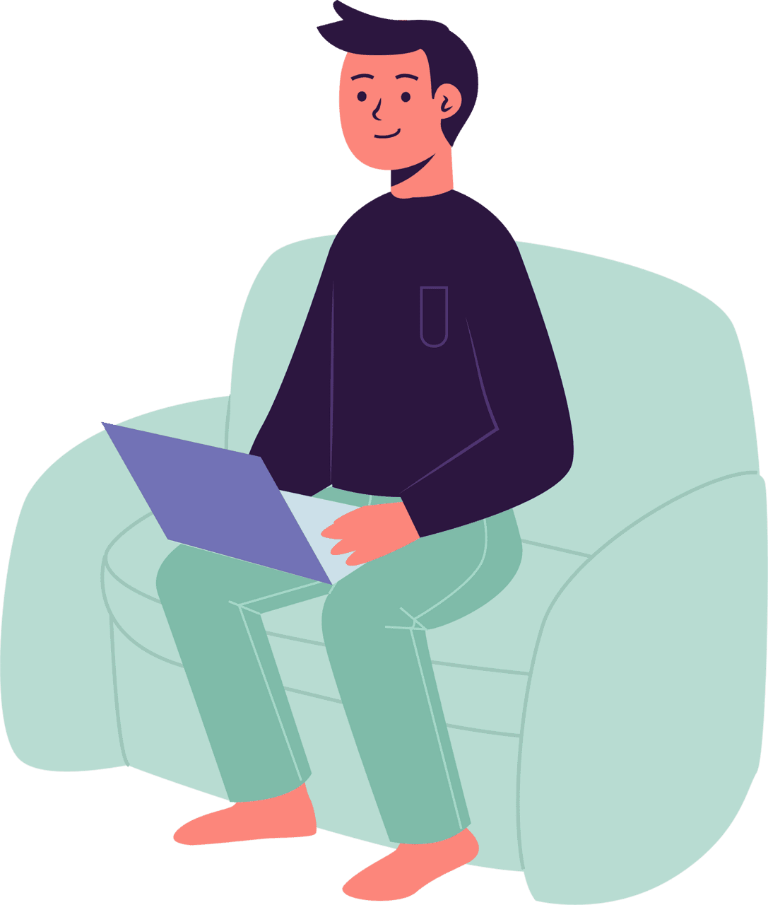 Couch typ work from home clipart photo