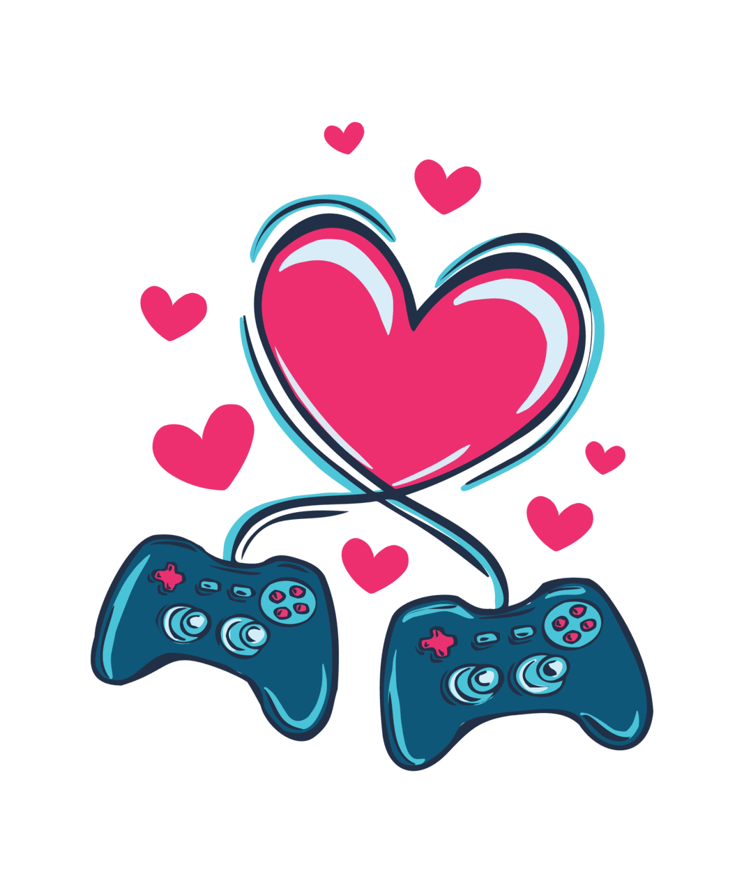 Gaming love is my valentine design women fashion shirt idea for game girls clipart transparent