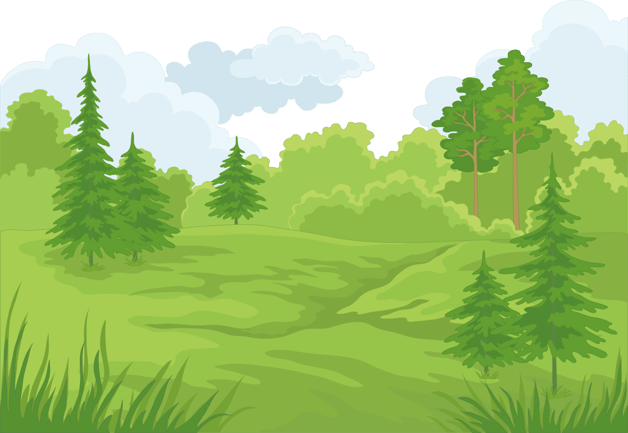 Forest cartoon landscape clipart vector castle image with no background