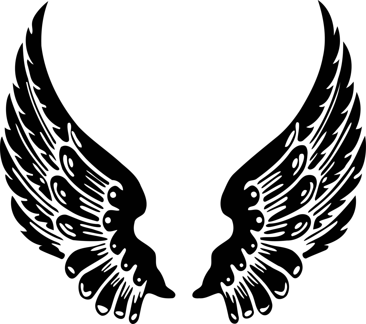 Angel wings page clipart transparent