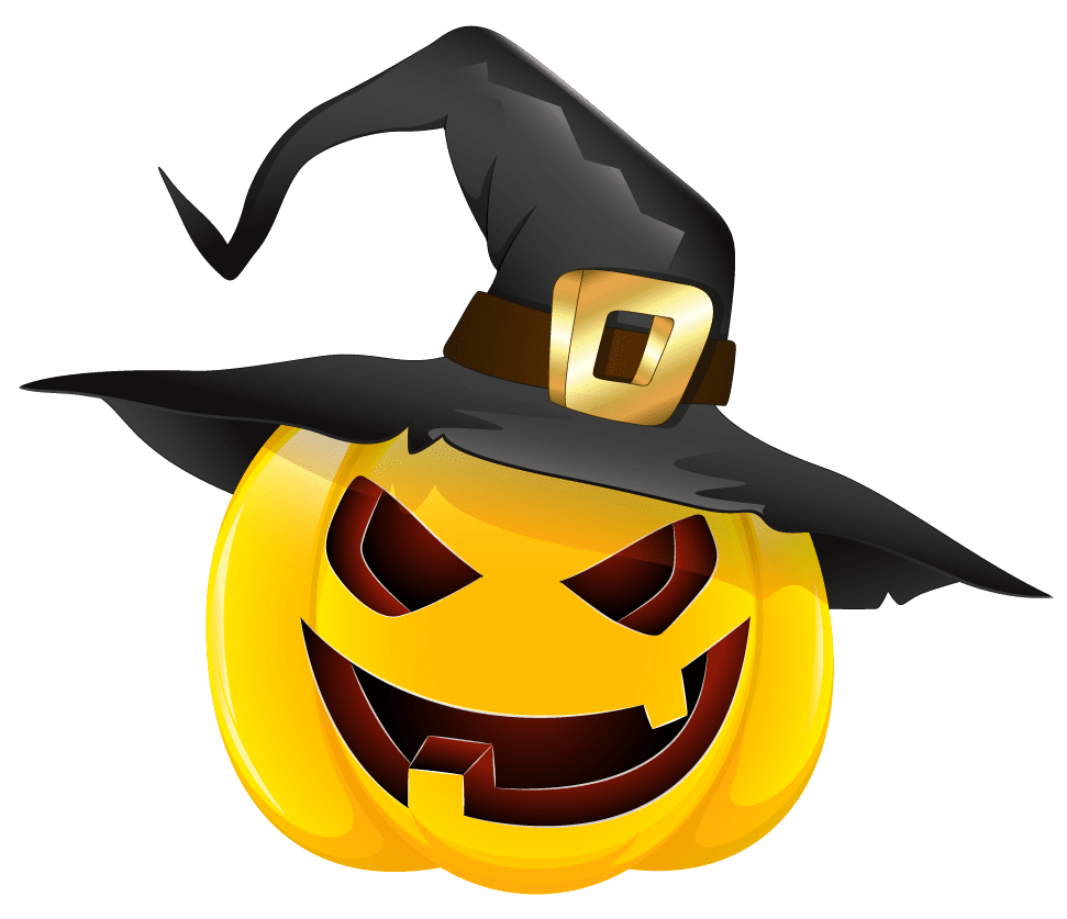 Halloween pumpkin with hat clipart photo