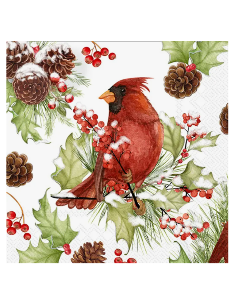 Holiday cocktail napkins cardinal and holly cook bay clipart photo