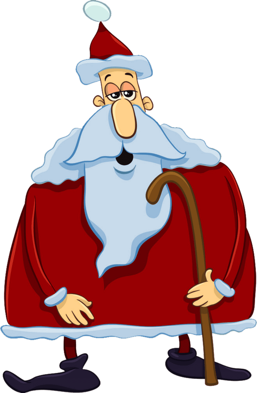 Father christmas hat santa claus character with cane cartoon vector image clipart