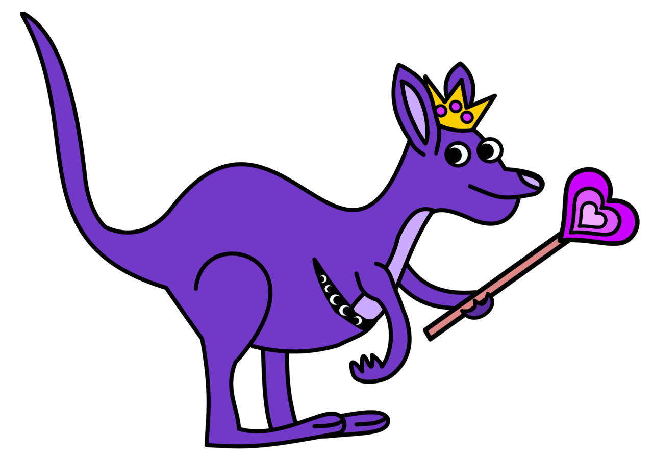 Kangaroo queen bouncelia clipart free