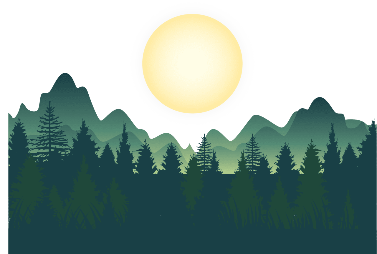 Forest night deep mountains vector clipart