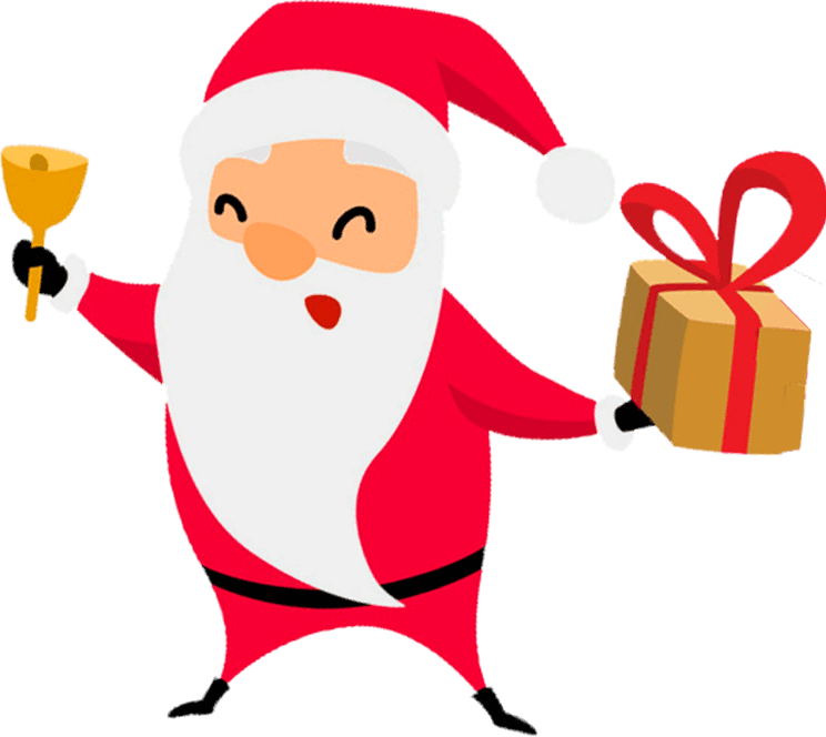 Christmas santa claus jump box vector image clipart