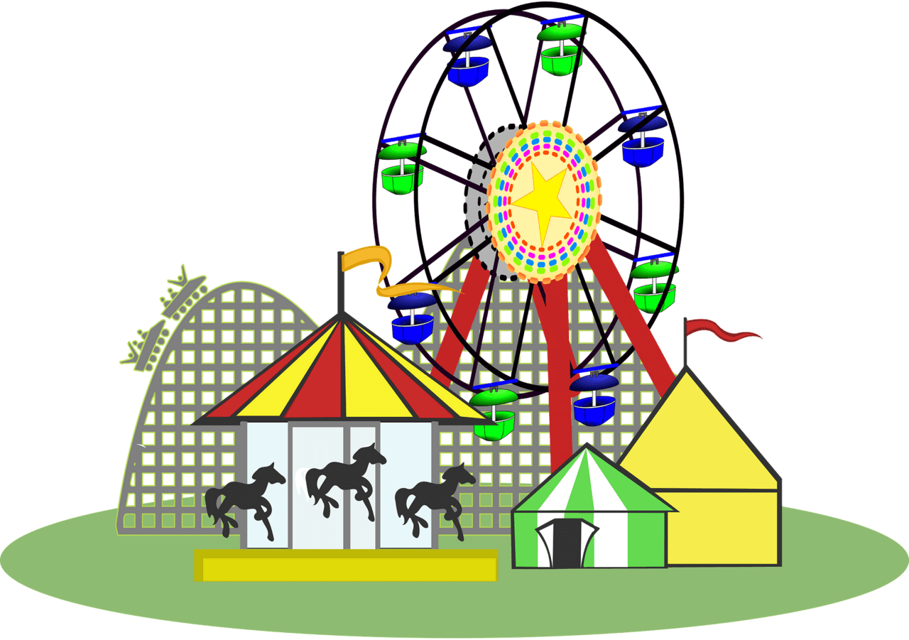 Carnival ferris wheel in color vector clipart images