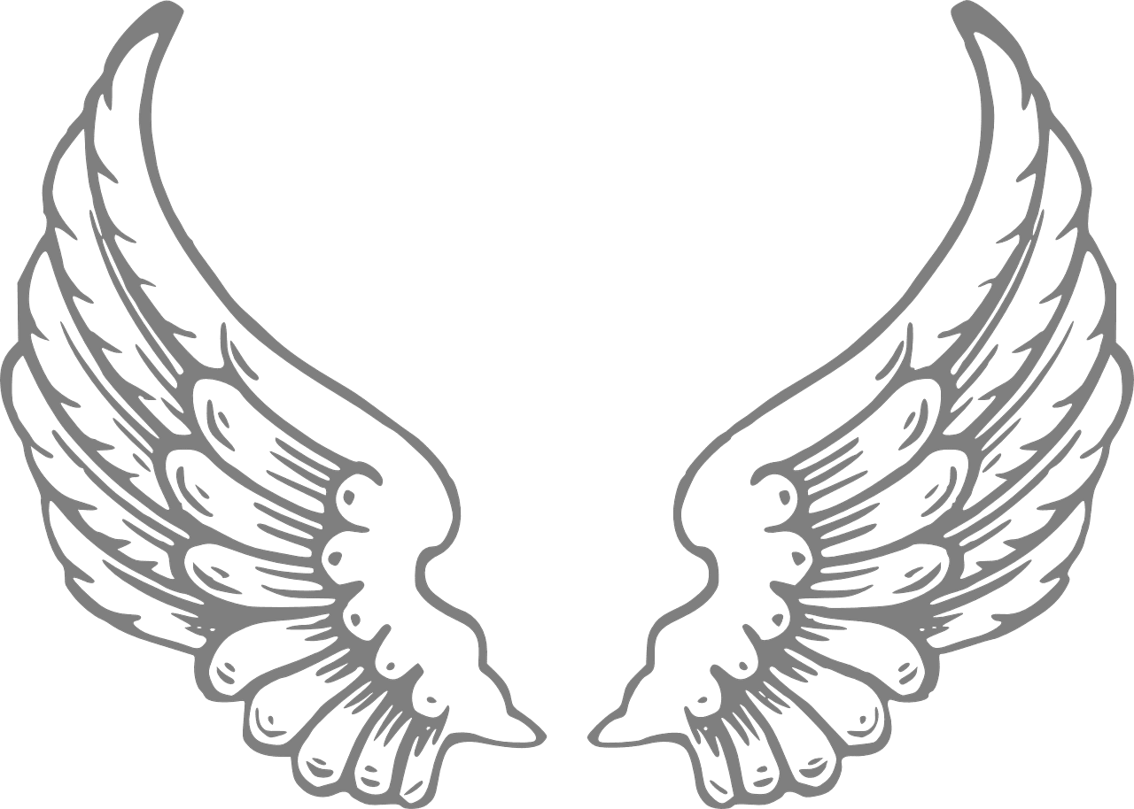 Angel wings pin page clipart free 3