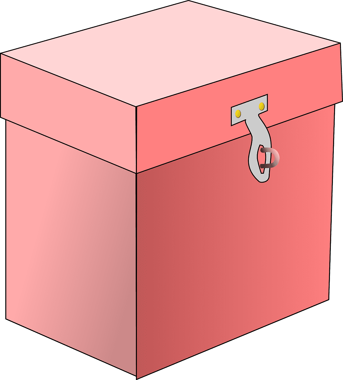 Box pink closed vector graphic clipart