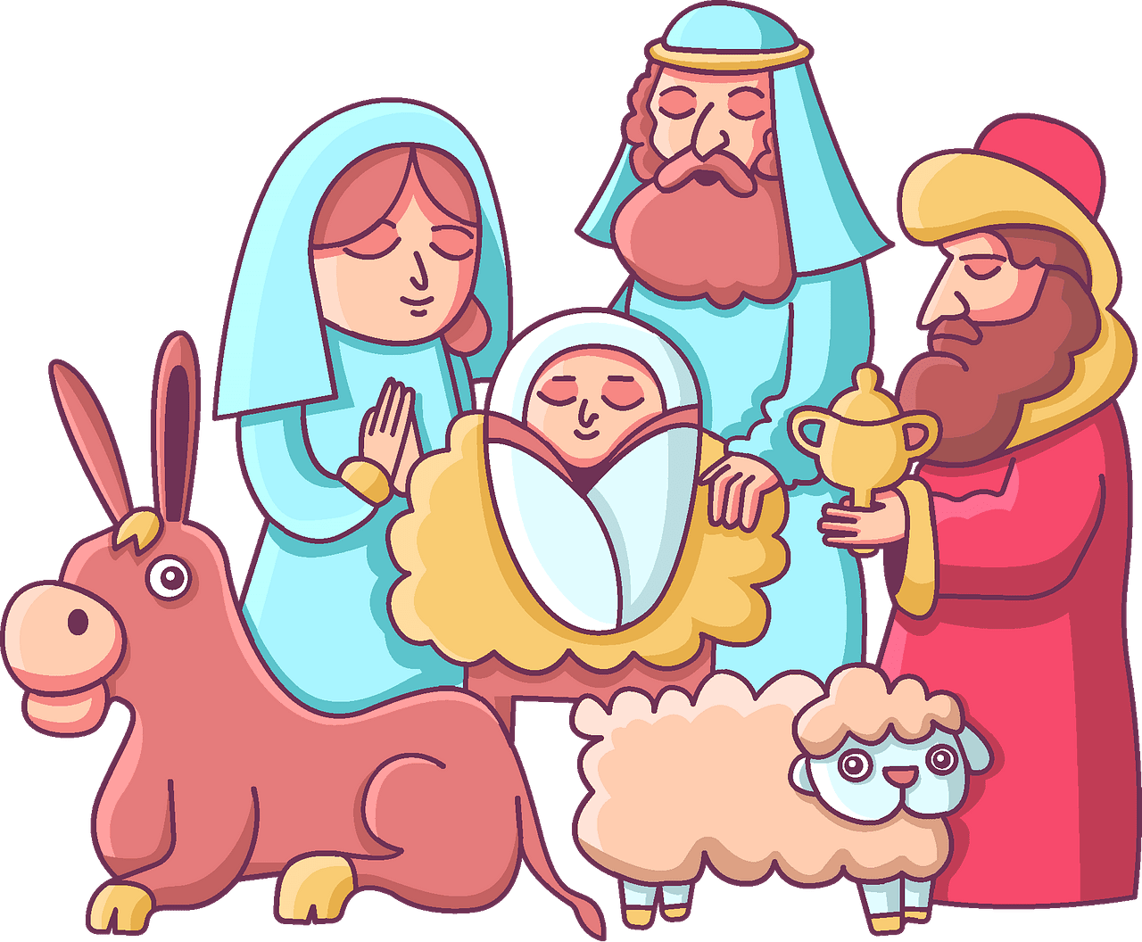 Nativity scene vector clipart images 2