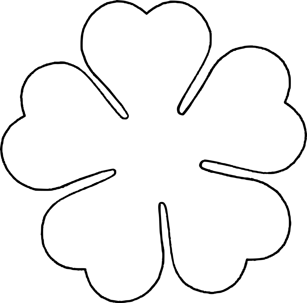 Clover flower love five petal template clipart vector