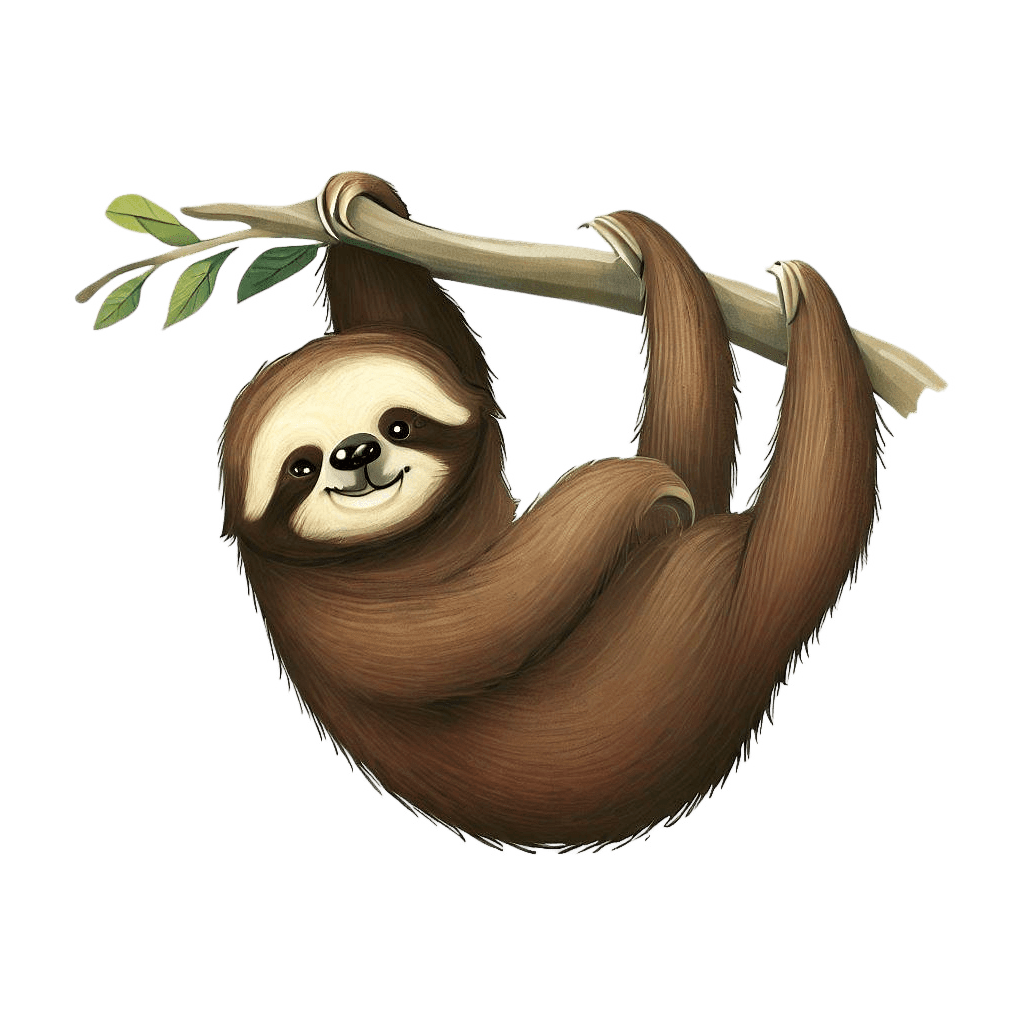 Sloth children book animal clipart logo