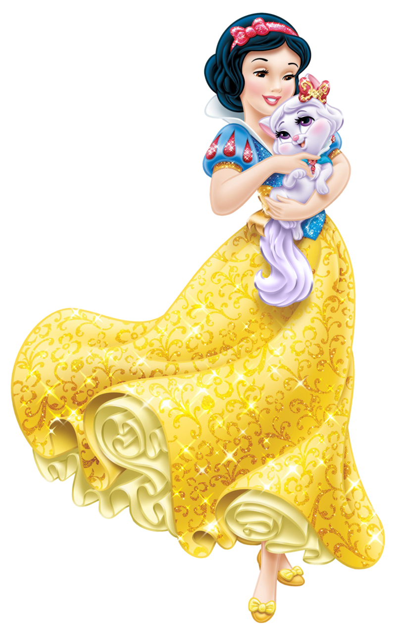 Disney princess snow white with little kitten clipart image