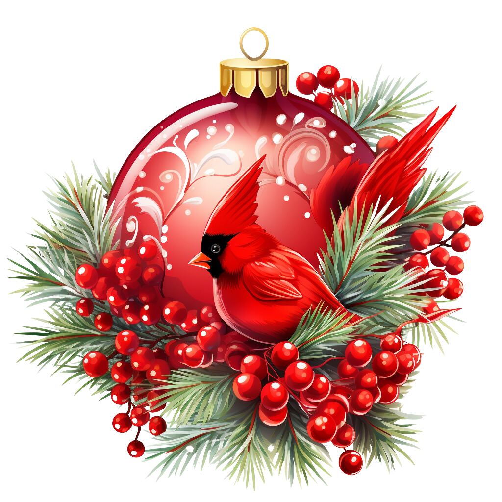 Cardinal christmas ornament clipart transparent