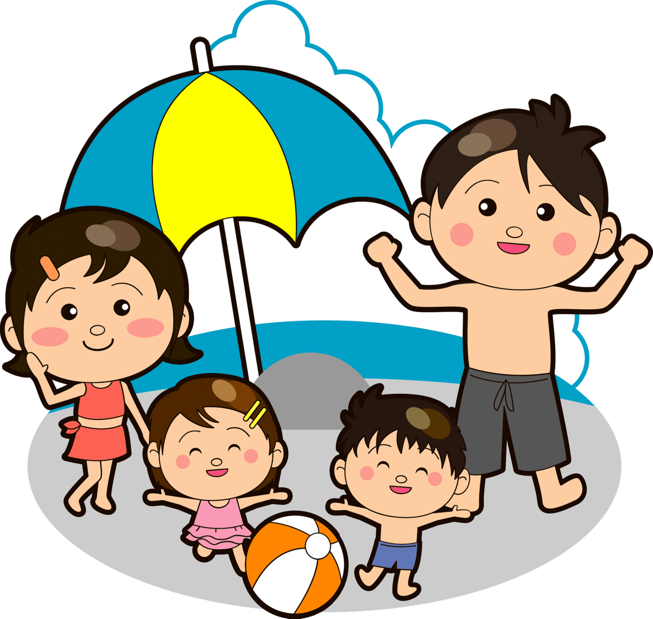 Summertime family is the beach vector clipart images