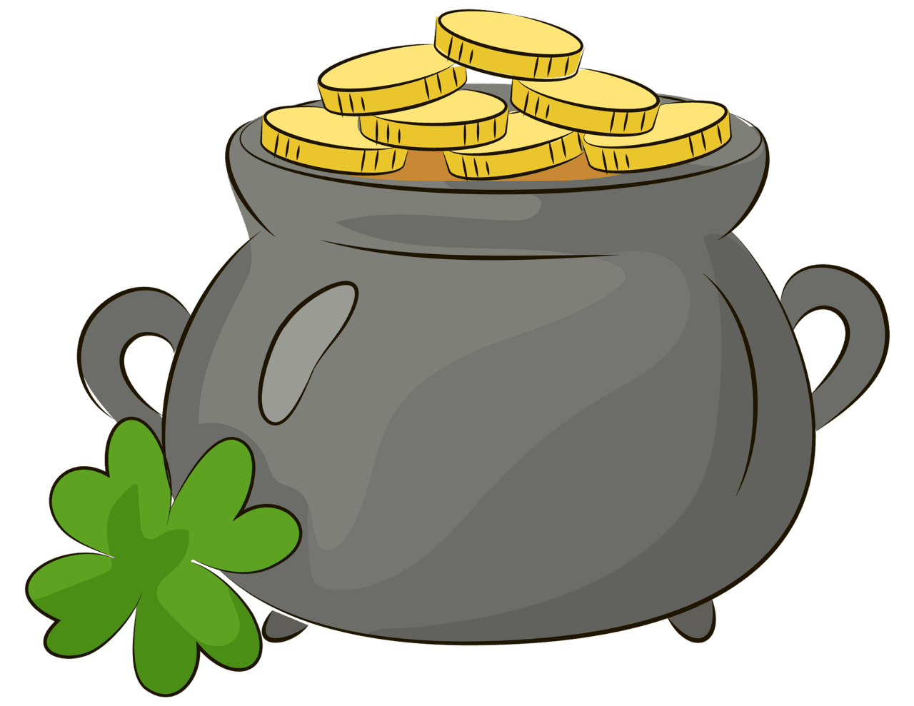 Pot of gold with vector clipart images